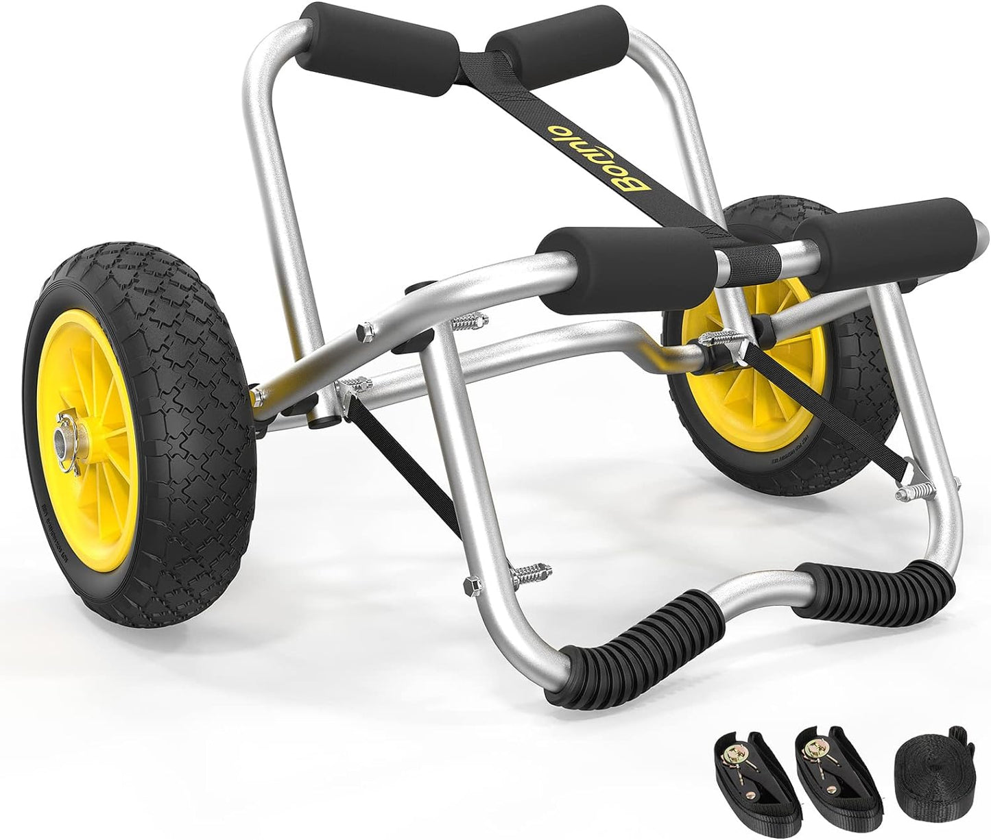 Bonnlo Kayak Cart Canoe Dolly Fishing Kayak Accessories Carrier Foldable Paddle Board Trolley Boat Trailer Transport