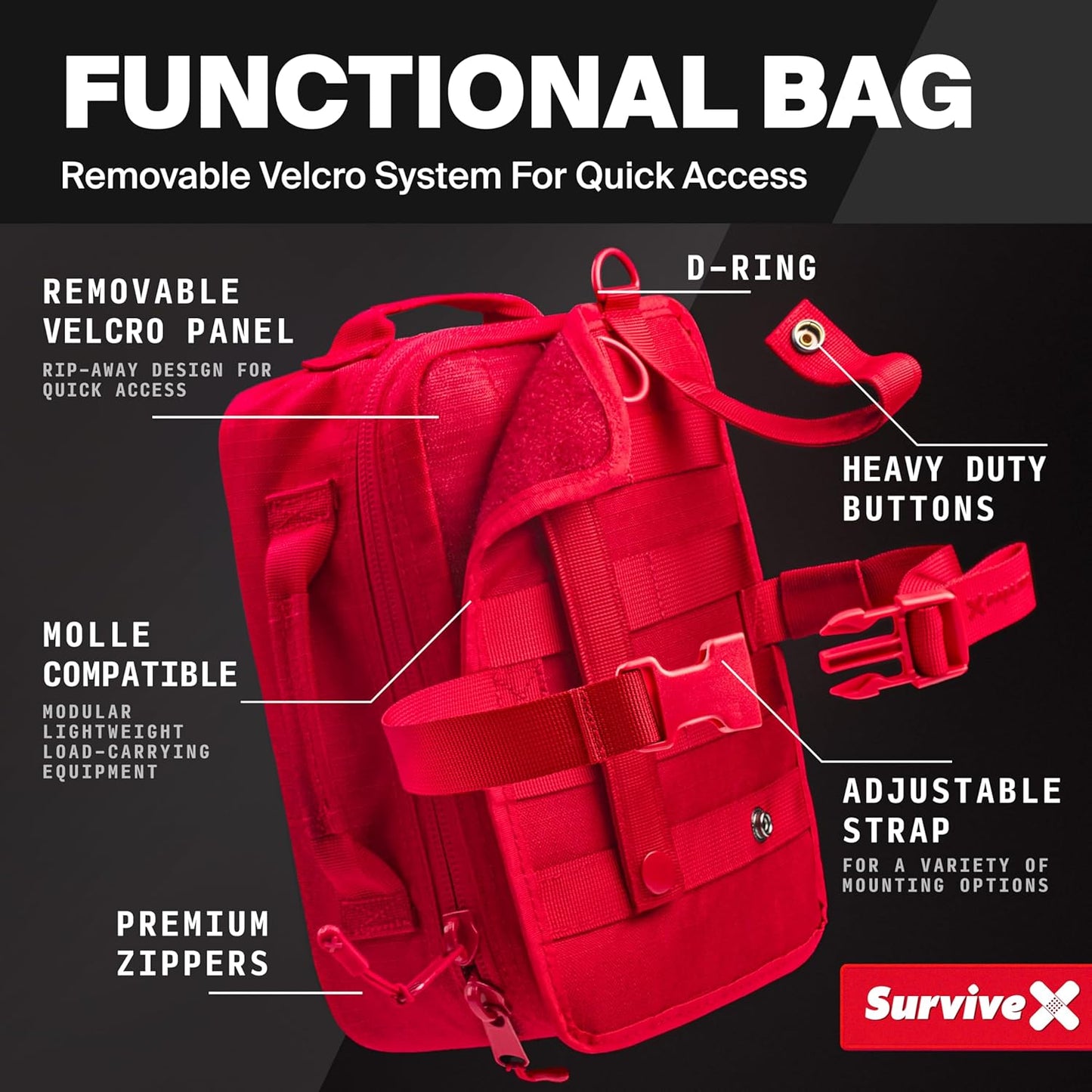 Large First Aid Emergency Kit for Hiking, Camping, Backpacking