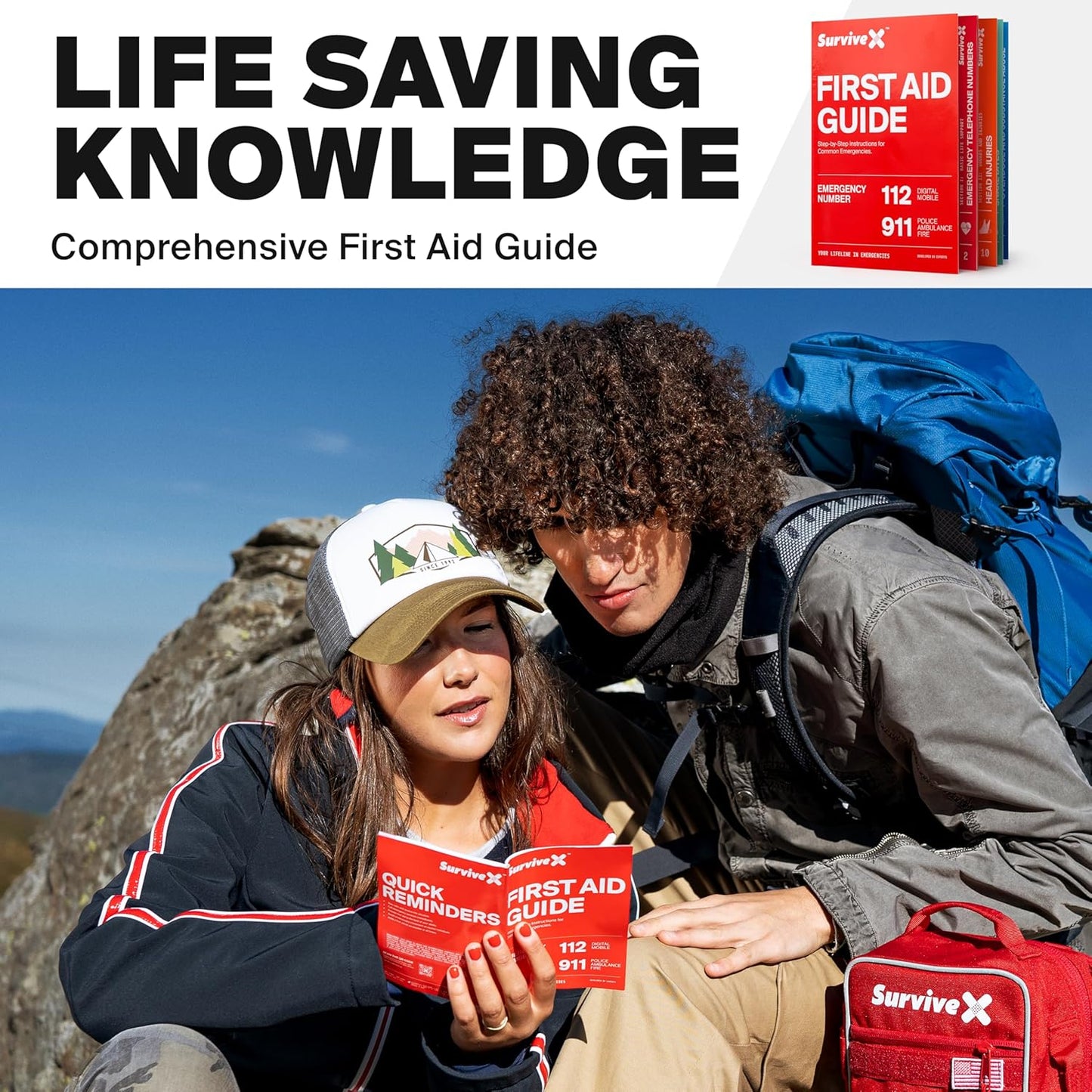 Large First Aid Emergency Kit for Hiking, Camping, Backpacking